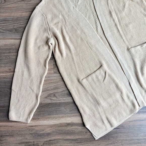 GAP Open-Front Ribbed Knit Cardigan Sweater in Oatmeal Gray – Size XL - Picture 10 of 15